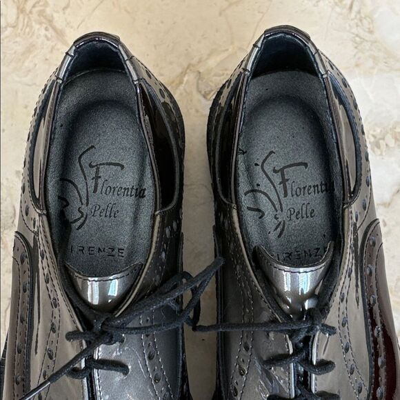 Florentia Pelle Firenze Patent Leather Wingtip Brogues - Picture 12 of 15